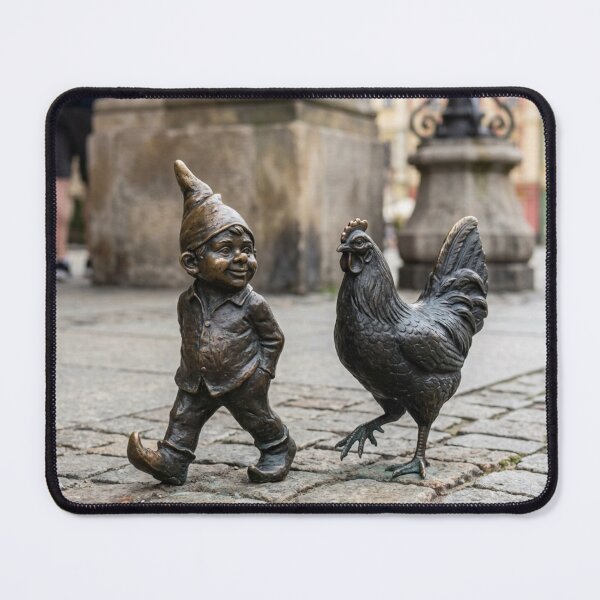 Item preview, Gnome With Langshan Chicken Art Print – Langshan Chicken Gift, Poland Travel Decor designed and sold by Purrfecta.