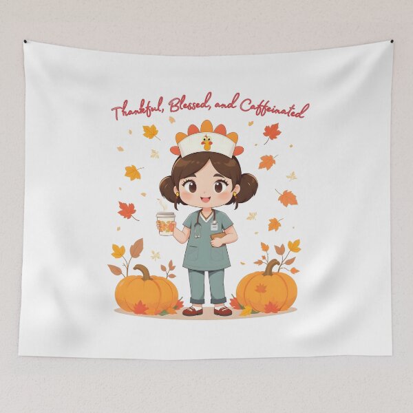 Item preview, Thankful Nurse – Cute Thanksgiving Nurse Coffee Autumn Design designed and sold by VibranPalette.