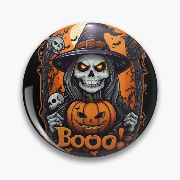 Item preview, Halloween Witch Skeleton Pumpkin Boo – Spooky Vintage Halloween Design designed and sold by Kruti Collection.
