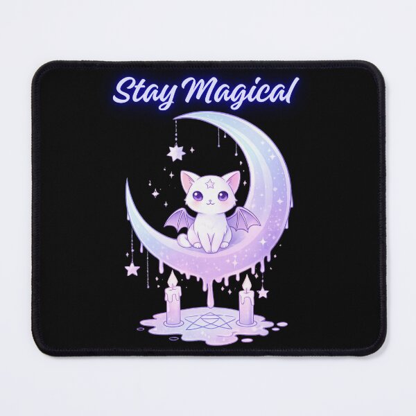 Item preview, Cute Kawaii Moon Cat Bat Witch Pastel Goth Fantasy designed and sold by Zenith-Co.