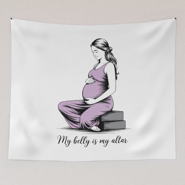 Item preview, My Belly Is My Altar Purple Blocks Yoga designed and sold by 108stillness.