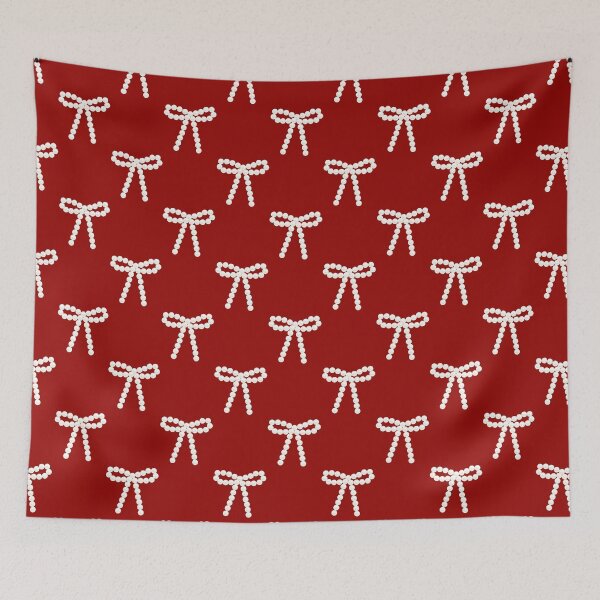Item preview, White Bow Pattern Red Background designed and sold by jianina-alondra.