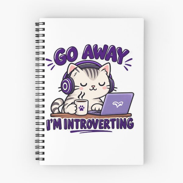 Item preview, Go Away I'm Introverting - Cute Kawaii Cat WFH Gamer Quote designed and sold by Final Chance Designs⭐️⭐️⭐️⭐️⭐️.