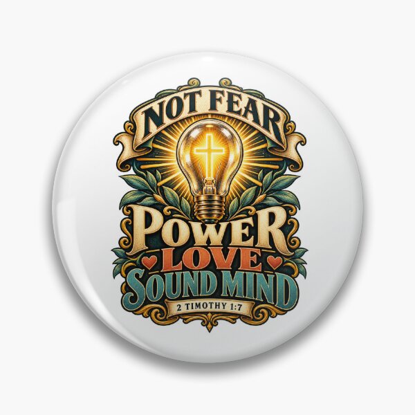Item preview, 2 Timothy 1:7 – Power Love Sound Mind Christian Bible Verse designed and sold by FaithArt777.