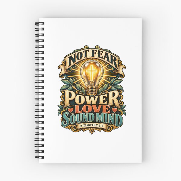 Item preview, 2 Timothy 1:7 – Power Love Sound Mind Christian Bible Verse designed and sold by FaithArt777.