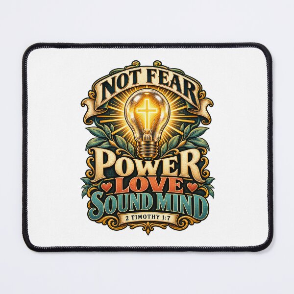Item preview, 2 Timothy 1:7 – Power Love Sound Mind Christian Bible Verse designed and sold by FaithArt777.