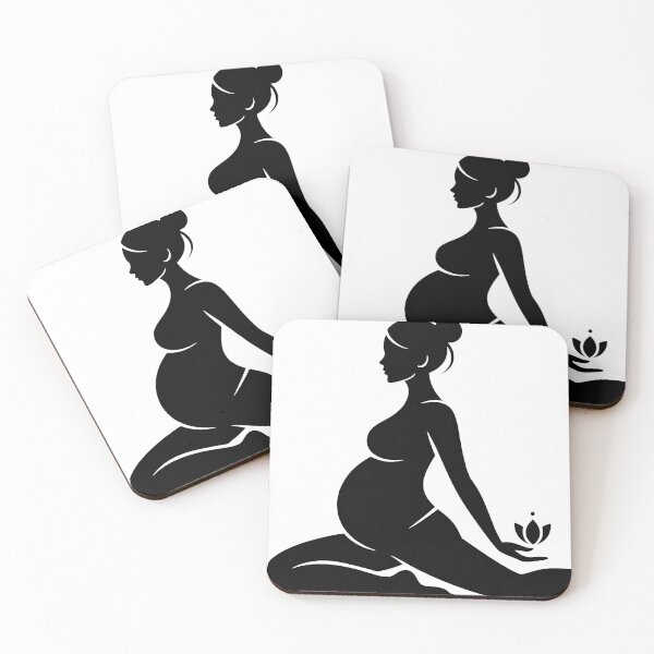 Item preview, Silhouette Holding Lotus Elegant Prenatal designed and sold by 108stillness.
