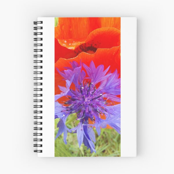 Item preview, Vibrante Purple Cornflower and red Poppy Backdrop designed and sold by ObjectAndNature.