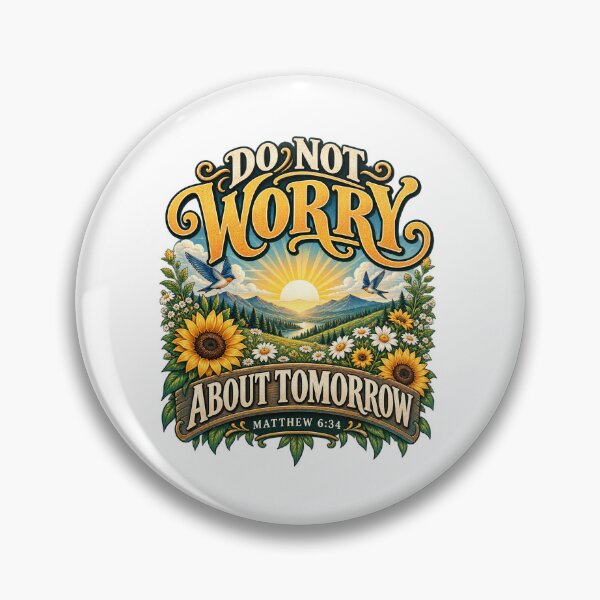 Item preview, Matthew 6:34 Do Not Worry About Tomorrow—Christian Bible Verse designed and sold by FaithArt777.