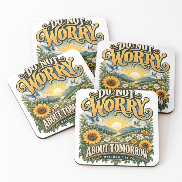Item preview, Matthew 6:34 Do Not Worry About Tomorrow—Christian Bible Verse designed and sold by FaithArt777.