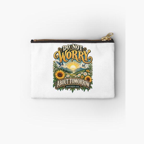 Item preview, Matthew 6:34 Do Not Worry About Tomorrow—Christian Bible Verse designed and sold by FaithArt777.