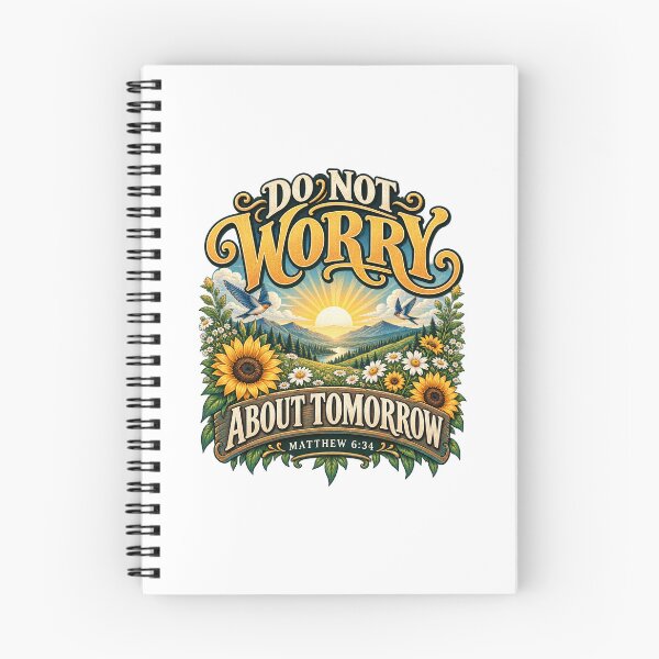 Item preview, Matthew 6:34 Do Not Worry About Tomorrow—Christian Bible Verse designed and sold by FaithArt777.