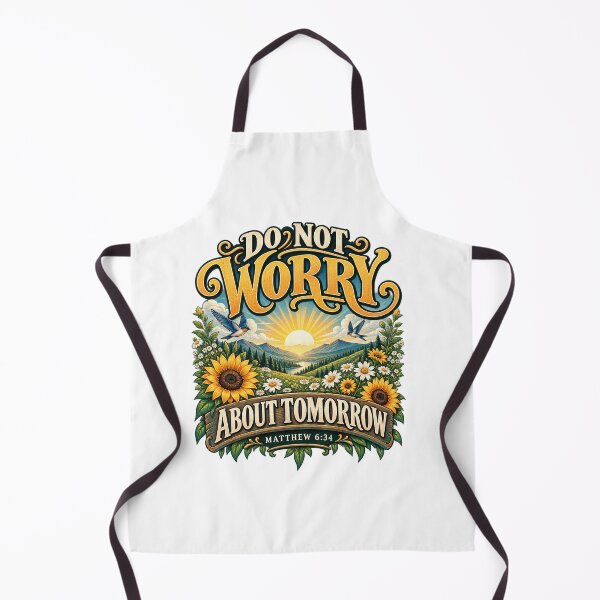 Item preview, Matthew 6:34 Do Not Worry About Tomorrow—Christian Bible Verse designed and sold by FaithArt777.
