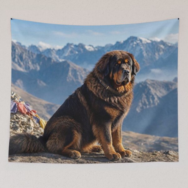 Item preview, Tibetan Mastiff Guardian on Himalayan Mountain Peak designed and sold by ShieldRockPrints.