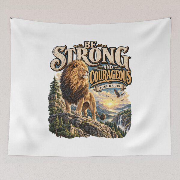 Item preview, Joshua 1:9 Be Strong and Courageous – Christian Bible Verse designed and sold by FaithArt777.