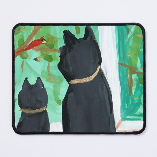 Item preview, Curious Kitties Watching Red Songbird designed and sold by startruth.