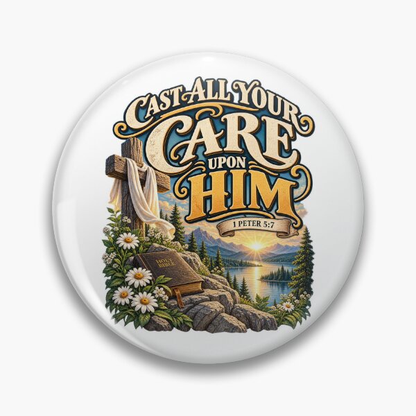 Item preview, 1 Peter 5:7 Cast All Your Care Upon Him – Bible Verse designed and sold by FaithArt777.