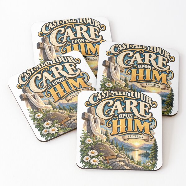 Item preview, 1 Peter 5:7 Cast All Your Care Upon Him – Bible Verse designed and sold by FaithArt777.