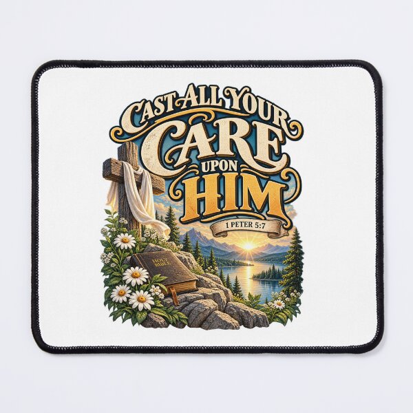 Item preview, 1 Peter 5:7 Cast All Your Care Upon Him – Bible Verse designed and sold by FaithArt777.