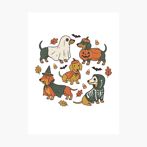 Item preview, Dachshund Halloween Shirt, Wiener Dog Tee, Cute Spooky Dog Shirt, Funny Fall Dog Lover Gift, Retro Sausage Dog T-Shirt, Halloween Gift designed and sold by aladden.