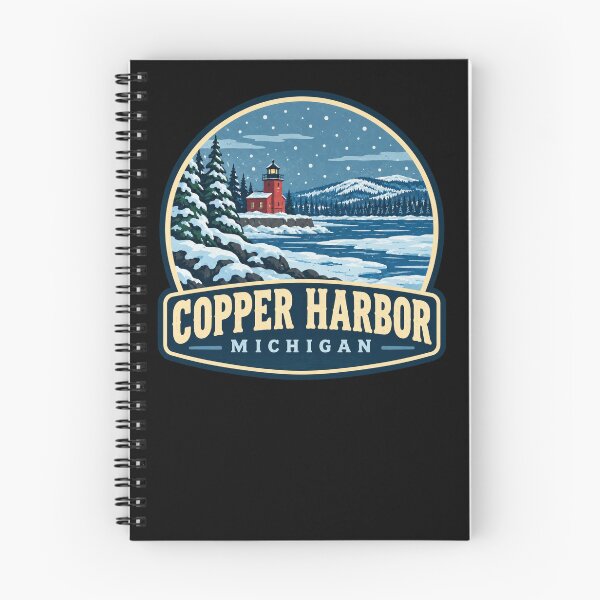 Item preview, Copper Harbor Michigan Winter Lighthouse Travel Badge designed and sold by American Travels.