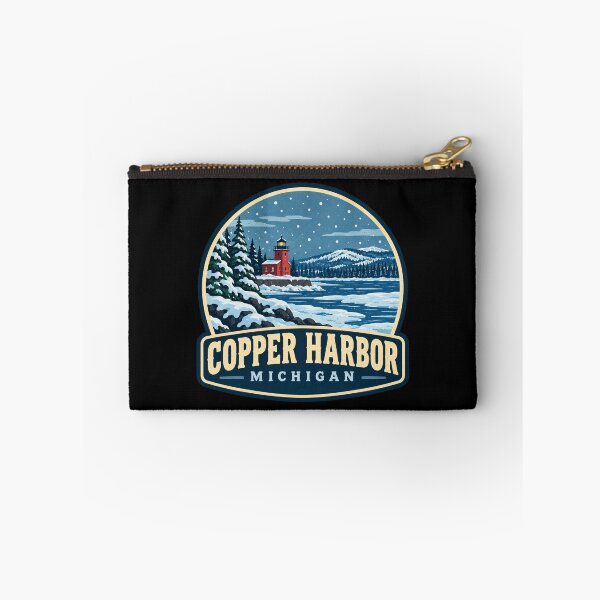 Item preview, Copper Harbor Michigan Winter Lighthouse Travel Badge designed and sold by American Travels.