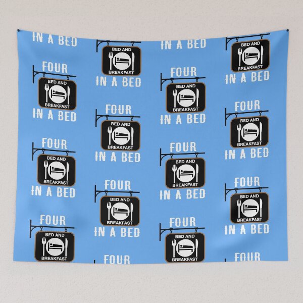 Item preview, “Four In A Bed” Hanging Sign (on Blue) designed and sold by PawsitiveMum3.