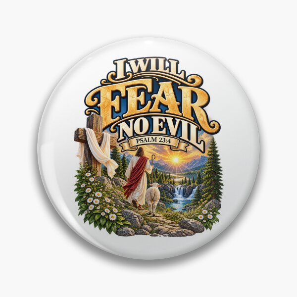 Item preview, Psalm 23:4 I Will Fear No Evil – Christian Bible Verse designed and sold by FaithArt777.