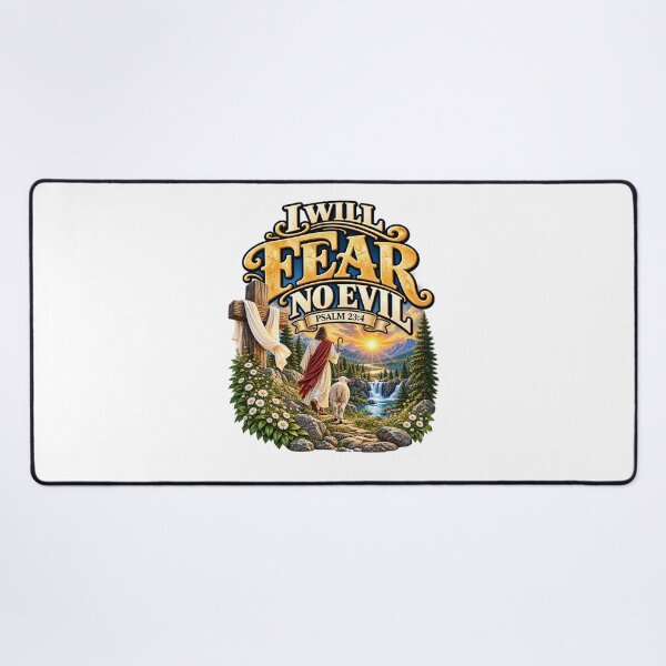 Item preview, Psalm 23:4 I Will Fear No Evil – Christian Bible Verse designed and sold by FaithArt777.