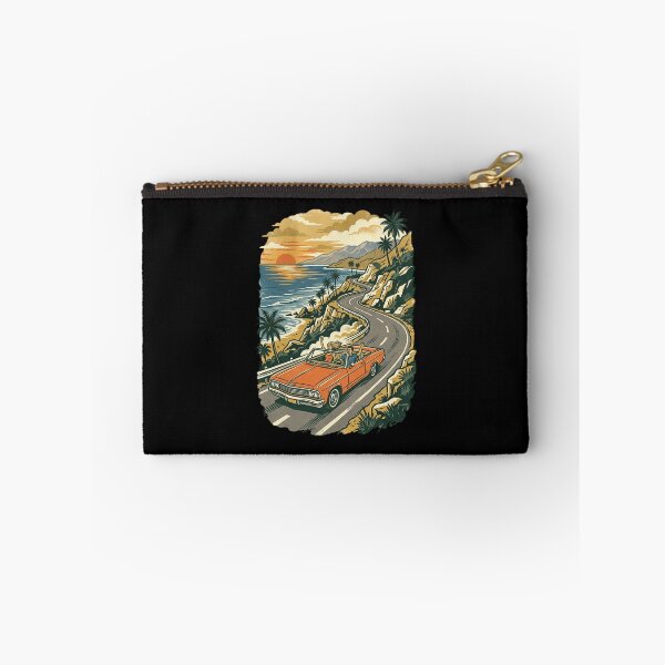Item preview, Pacific Coast Highway Convertible Sunset Drive Retro Vintage Art designed and sold by mood-draftsman.