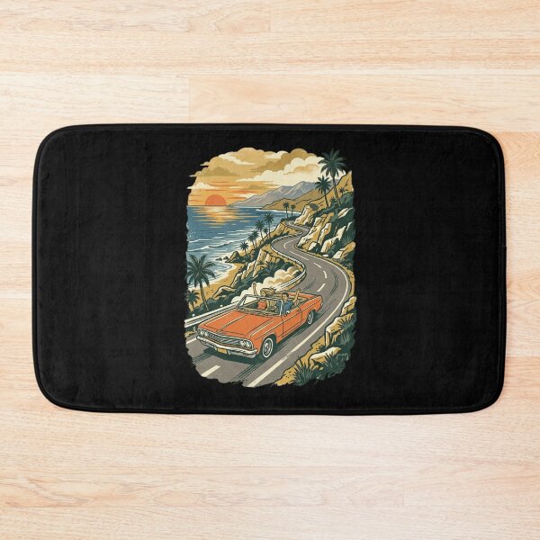 Item preview, Pacific Coast Highway Convertible Sunset Drive Retro Vintage Art designed and sold by mood-draftsman.