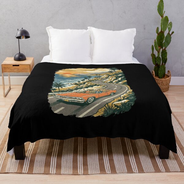 Item preview, Pacific Coast Highway Convertible Sunset Drive Retro Vintage Art designed and sold by mood-draftsman.