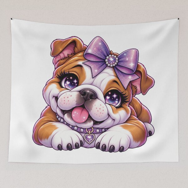 Item preview, Cachorro bulldog chibi glamuroso morado designed and sold by Arlinda's Flavour.