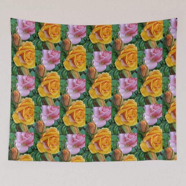 Item preview, Yellow and Pink Roses with Morning Dew Drops designed and sold by ObjectAndNature.