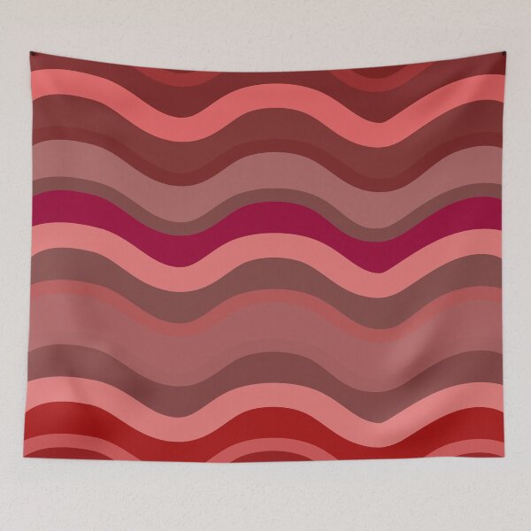 Item preview, Red Waves Seamless Pattern - Abstract Ocean Wave Aesthetic designed and sold by ZorianArt.