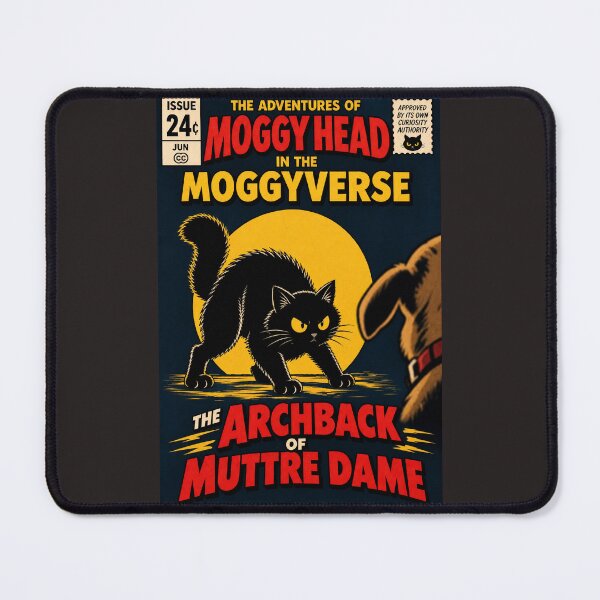 Item preview, The Archback of Muttre Dame - Moggy Head Issue #24/Funny Black Cat Comic Cover designed and sold by Halejo68.