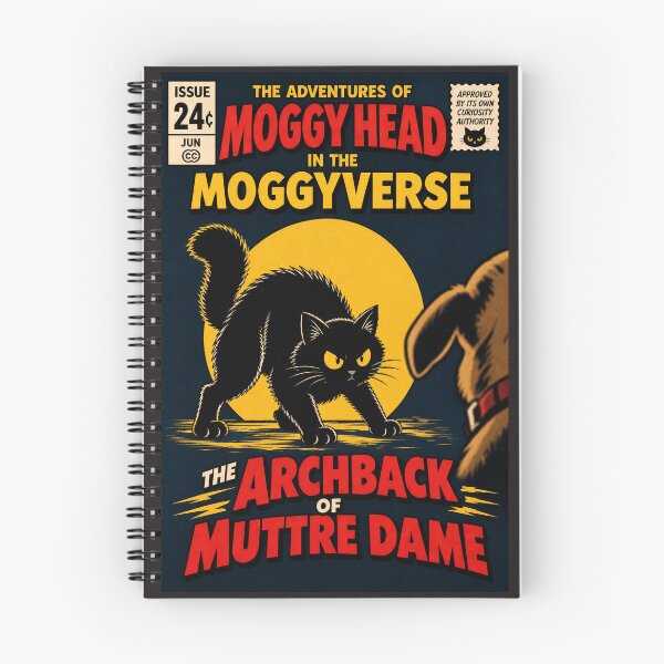 Item preview, The Archback of Muttre Dame - Moggy Head Issue #24/Funny Black Cat Comic Cover  designed and sold by Halejo68.