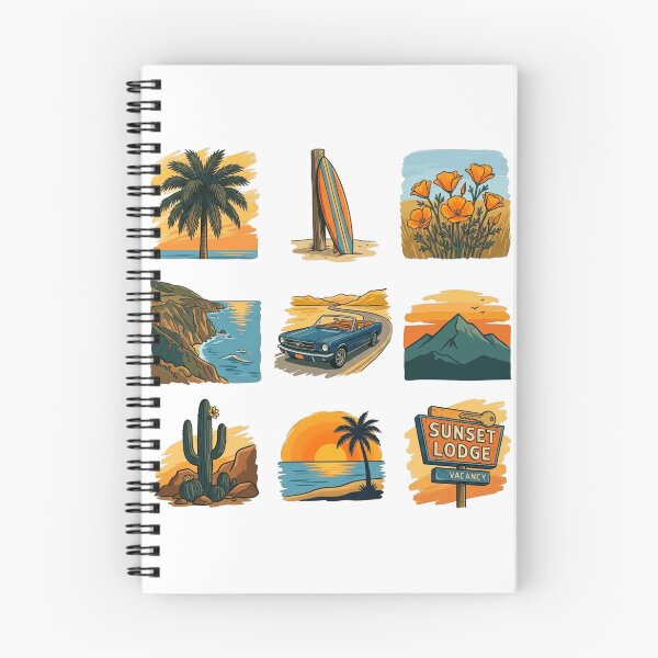 Item preview, California Coast Vintage 70s Travel Sticker Sheet Pack Retro Art designed and sold by mood-draftsman.