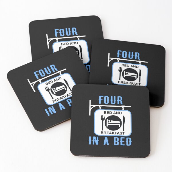 Item preview, “Four In A Bed” Hanging Sign (on Black) designed and sold by PawsitiveMum3.
