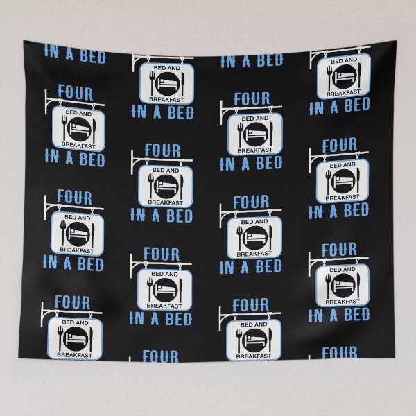 Item preview, “Four In A Bed” Hanging Sign (on Black) designed and sold by PawsitiveMum3.