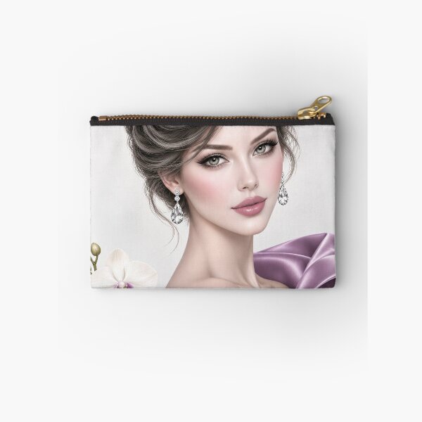 Item preview, Elegant Woman Portrait with Orchid – Luxury Feminine Fashion Art designed and sold by dreamybyana.