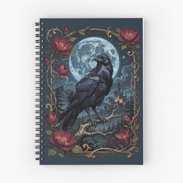 Item preview, Gothic Victorian Raven In Antique Gold Frame With Roses designed and sold by BorgSpareParts.