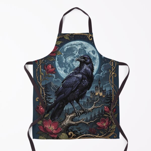 Item preview, Gothic Victorian Raven In Antique Gold Frame With Roses designed and sold by BorgSpareParts.