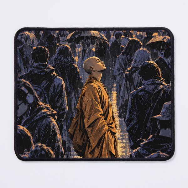 Item preview, Stillness Beneath the Noise – Monk Meditation Art designed and sold by SacredLensV.