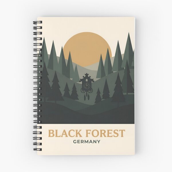Item preview, Black Forest Germany Vintage Travel Poster - Minimalist Woodland Art Print designed and sold by DuckOddity.