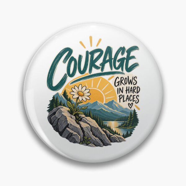 Item preview, Courage Grows in Hard Places – Inspirational Mountain Flower designed and sold by FaithArt777.
