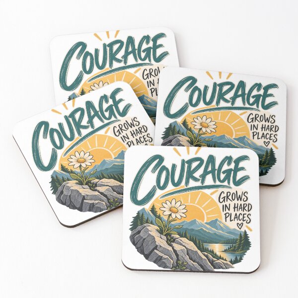 Item preview, Courage Grows in Hard Places – Inspirational Mountain Flower designed and sold by FaithArt777.