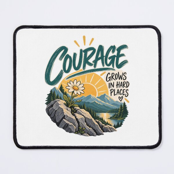 Item preview, Courage Grows in Hard Places – Inspirational Mountain Flower designed and sold by FaithArt777.