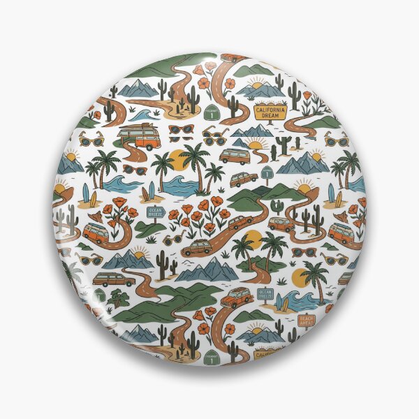 Item preview, Highway 1 California Road Trip Vintage Seamless Pattern Art designed and sold by mood-draftsman.