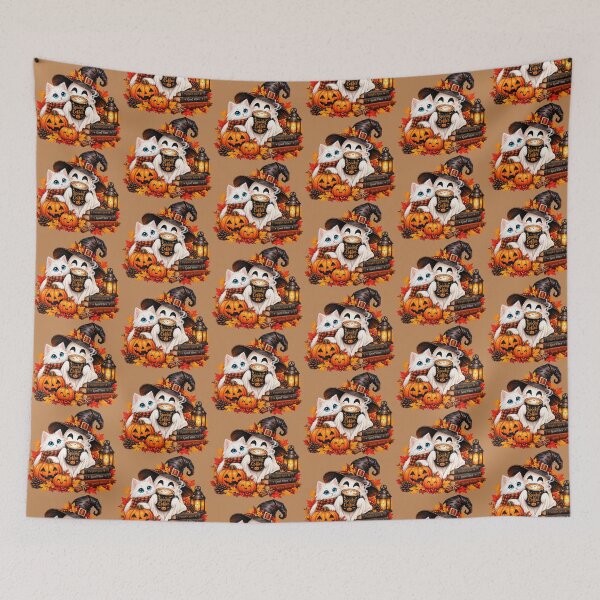 Item preview, Spooky Coffee Cat – Cozy Autumn Halloween designed and sold by Tianjie-Yishu.